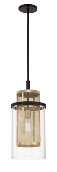 Soho One Light Mini Pendant in Coal And Soft Brass (29|N7811726)