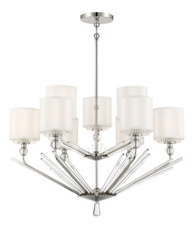 Sutton by Robin Baron Nine Lights Chandelier in Polished Nickel (29|N7389613)