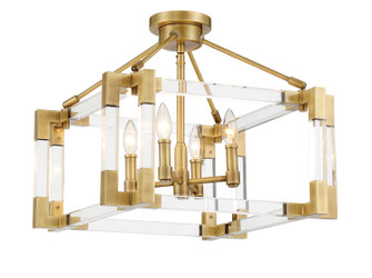 Prima Vista Four Lights Semi Flush Mount in Aged Antique Brass (29|N7353790)