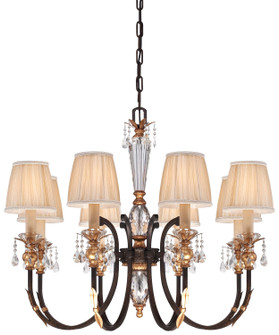 Bella Cristallo Eight Light Chandelier in French Bronze W/ Gold Highlights (29|N6648258B)