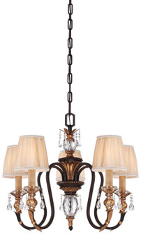 Bella Cristallo Five Light Chandelier in French Bronze W/ Gold Highlights (29|N6645258B)