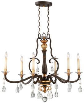 Chateau Nobles Six Light Island Pendant in Raven Bronze W/Sunburst Gold H (29|N6457652)