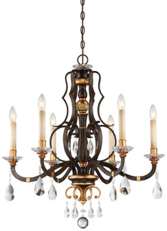 Chateau Nobles Six Light Chandelier in Raven Bronze W/Sunburst Gold H (29|N6456652)