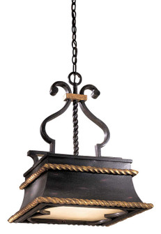 Montparnasse Three Light Pendant in French Coal W/ Gold Leaf Highl (29|N611120)