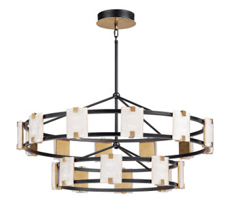 Radiant LED Chandelier in Black / Gold Leaf (16|39538CYBKGL)