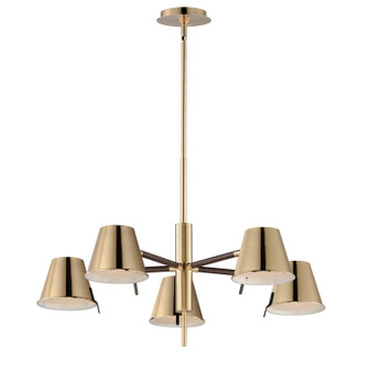 Carlo LED Chandelier in Dark Bronze, Leather, Heritage Brass (16|25175DBZHR)