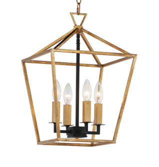 Abode Four Light Chandelier in Gold Leaf / Textured Black (16|25152GLTXB)