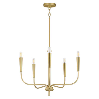 Vela Five Light Chandelier in Satin Brass (16|24815SBR)