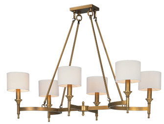 Fairmont Six Light Chandelier in Natural Aged Brass (16|22376OMNAB)