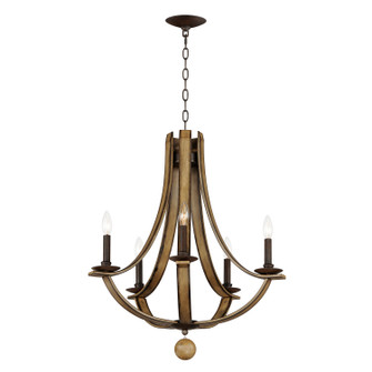 Basque Five Light Chandelier in Driftwood/Anthracite (16|20345DWAR)