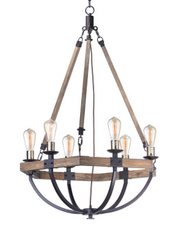 Lodge Six Light Chandelier in Weathered Oak / Bronze (16|20337WOBZ)