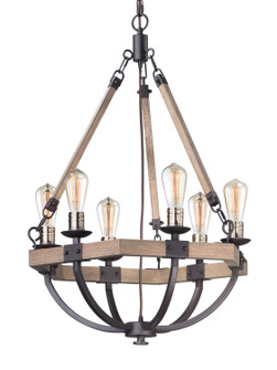 Lodge Six Light Chandelier in Weathered Oak / Bronze (16|20335WOBZ)