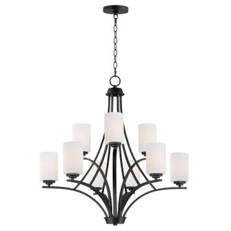 Deven Nine Light Chandelier in Black (16|20036SWBK)