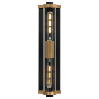 Opulent Two Light Outdoor Wall Sconce in Black / Antique Brass (16|16122CRBKAB)