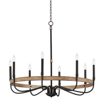 Franklin Eight Light Chandelier in Driftwood / Black (16|14448DWBK)