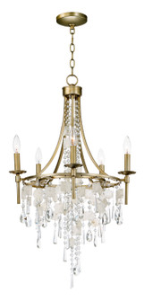 Cebu Five Light Chandelier in Capiz / Gold Silver (16|14425CZGS)