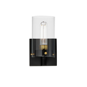 Pinn One Light Wall Sconce in Black / Satin Brass (16|12401CLBKSBR)