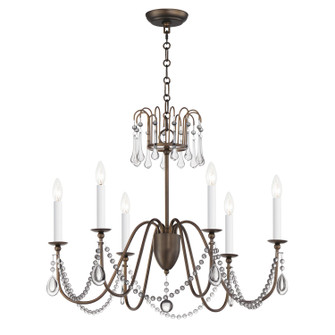 Plumette Six Light Chandelier in Chestnut Bronze (16|12166CHBCRY)