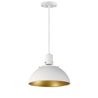 Dawn One Light Pendant in White/Satin Brass (16|12042WTSBR)