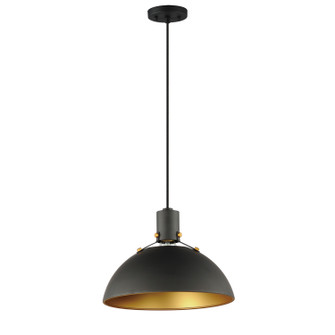 Dawn One Light Pendant in Antique Brass / Black (16|12042ABBK)