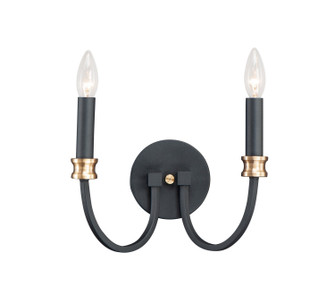 Charlton Two Light Wall Sconce in Black / Antique Brass (16|11372BKAB)