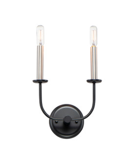 Wesley Two Light Wall Sconce in Black / Satin Nickel (16|10322BKSN)