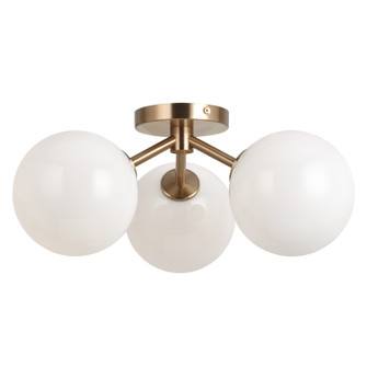 Novo Three Light Flush Mount in Aged Gold Brass (423|X81703AGOP)