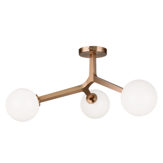 Rami Three Light Ceiling Mount in Aged Gold Brass (423|X81503AGOP)