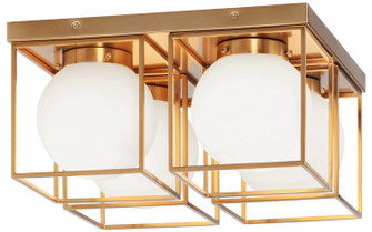 Squircle Four Light Flush Mount in Aged Gold Brass (423|X03804AG)