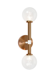 Stellar Two Light Wall Sconce in Aged Gold Brass (423|W75302AGCL)
