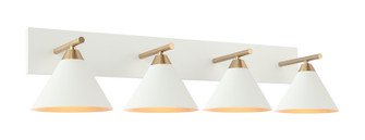 BLISS Four Light Wall Sconce in Aged Gold Brass + White (423|S10604WH)