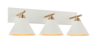 BLISS Three Light Wall Sconce in Aged Gold Brass + White (423|S10603WH)