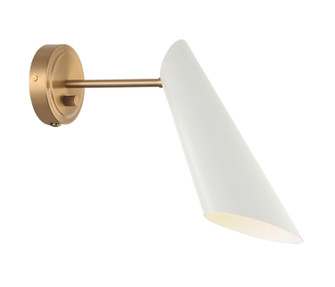 Butera One Light Wall Sconce in Aged Gold Brass + White (423|S08011AGWH) Butera One Light Wall Sconce in Aged Gold Brass + White (423|S08011AGWH)