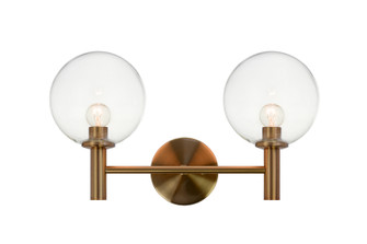 Cosmo Two Light Wall Sconce in Aged Gold Brass (423|S06002AGCL)