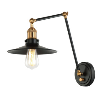 Brixson One Light Wall Sconce in Aged Gold Brass & Black (423|S01211AGBK)