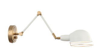 Blare One Light Wall Sconce in Aged Gold Brass + White (423|S00721AGWH)