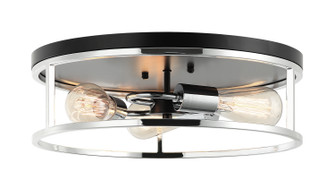 Clarke Three Light Flush Mount in Black + Chrome (423|M15503BKCH)