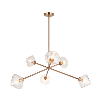 Novo Six Light Chandelier in Aged Gold Brass (423|C81746AGCL)