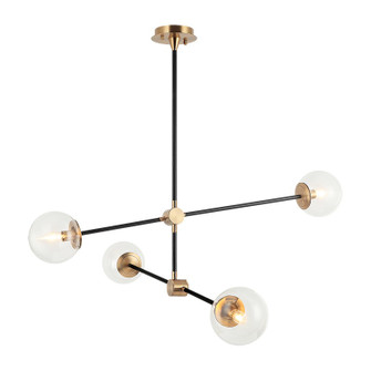 Cosmic Four Light Chandelier in Aged Gold Brass (423|C78714AGCL)