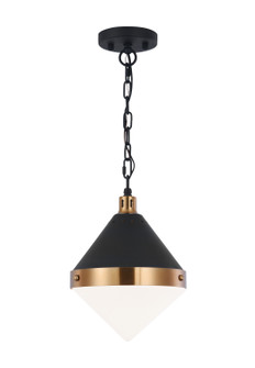 Sphericon One Light Pendant in Matte Black & Aged Gold Brass (423|C72201AGOP)