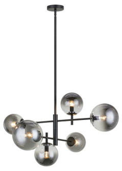 Averley Six Light Chandelier in Black (423|C70706BKSM)