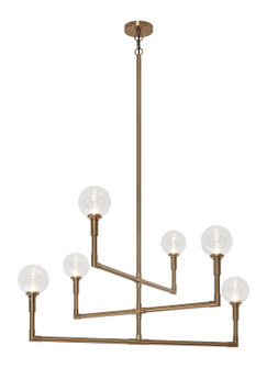 Candlestix Six Light Chandelier in Aged Gold Brass (423|C64806AGCL)