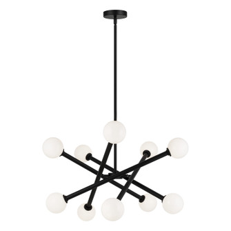 Matchstix Ten Light Chandelier in Black (423|C64610BKOP)