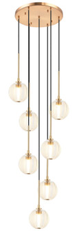 Jemyca Seven Light Pendant in Aged Gold Brass (423|C61607AGCL)