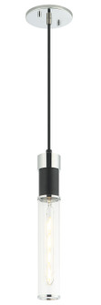 Tubo One Light Pendant in Matte Black + Chrome (423|C61201MBCH)