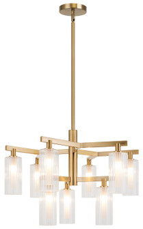 KRISTOF Nine Light Chandelier in Aged Gold Brass (423|C60809AG)
