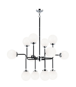 Particles 12 Light Chandelier in Black & Chrome (423|C58212CHOP)