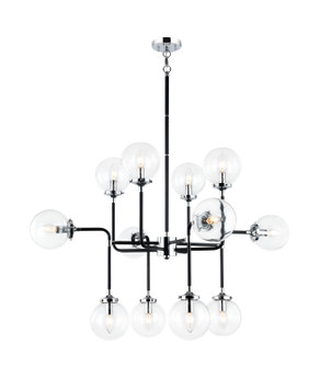 Particles 12 Light Chandelier in Black & Chrome (423|C58212CHCL)