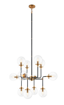 Particles 12 Light Chandelier in Aged Gold Brass (423|C58212AGCL)