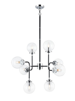 Particles Eight Light Chandelier in Black & Chrome (423|C58208CHCL)